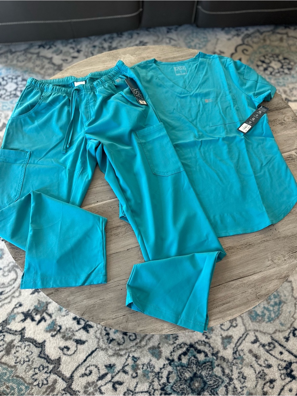 Women's Easy Stretch Straight Leg Scrub Set in Teal